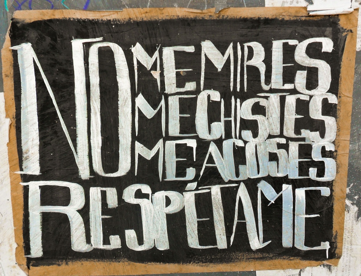 Fig. 1. Pieza de paste up. Avenida Ju&aacute;rez.
Ciudad Ju&aacute;rez. A&ntilde;o 2019