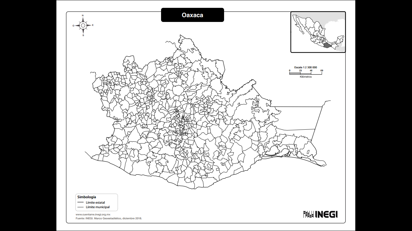 Figura 1. Macro localizaci&oacute;n estado de Oaxaca